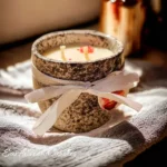 White Marble Container Soy Wax Candle Royal Oud and White Musk 150gm - Refillable - Image 2