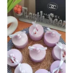 Elegant Purple Concrete Containers Wedding Giveaways Soy Wax Candles Vanilla Scent - 80gm each - Image 3