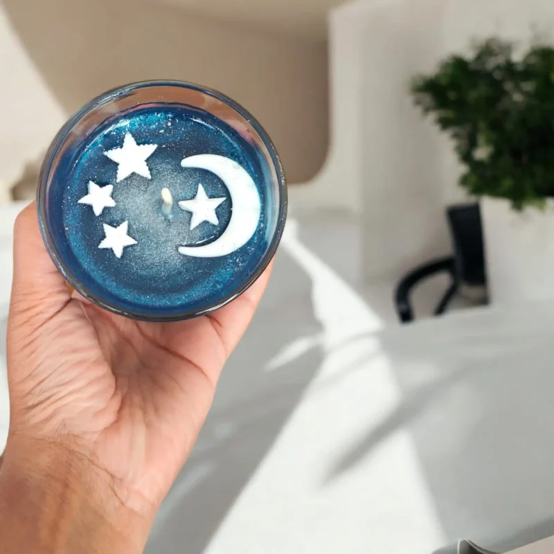 Earthscentcandles (7) Galaxy Gel Wax Candle - Glass Container 150gm - Image 1